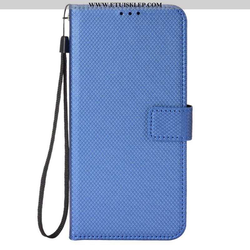 Etui Folio do Xiaomi Redmi Note 12 Pro z Łańcuch Stylowa Sztuczna Skóra Z Paskami